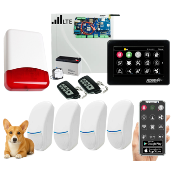 SYSTEM ALARMOWY ROPAM NeoLTE-IP-PS-SET 4x BINGO Plus TPR-4BS-P POWIADOMIENIE GSM PILOTY